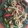 El cooksnap de Ivett Rosales cuando hizo Espagueti con camarones y verduras.