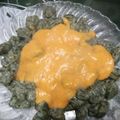 El cooksnap de Pam Cirillano cuando hizo Ñoquis de espinaca con salsa de calabaza.