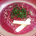 El cooksnap de @Arielbig cuando hizo Sopa de Remolachas.