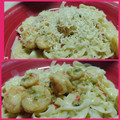 El cooksnap de Coni Barrios cuando hizo Fideos caseros. Suaves y fáciles de hacer. Con salsa de crema y langostinos. 🍝🦐.