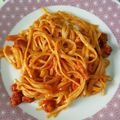 El cooksnap de Zaira cuando hizo Tallarines con chistorra y bacon.