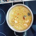El cooksnap de Johanny Lafond cuando hizo Garbanzos con gambas en crema de marisco.