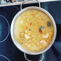El cooksnap de Johanny Lafond cuando hizo Garbanzos con gambas en crema de marisco.
