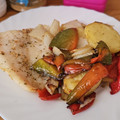 El cooksnap de María cuando hizo Panga con patatas, pimientos y cebolla en Airfryer.