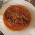 El cooksnap de Víctor cuando hizo Fideos con costilla.