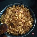 El cooksnap de desitxu cuando hizo Macarrones con bacon y aceitunas.