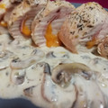 El cooksnap de Fini Bautista Angulo cuando hizo Pechugas de pollo rellenas en salsa de champiñones.