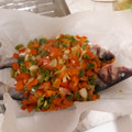 El cooksnap de Maite Boune cuando hizo Lubina al horno con verduras.