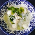 Cooksnap Nur Azliani Amer semasa beliau membuat Sup Sawi Manis Bebola Ikan.