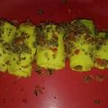 Jyoti Bansal's cooksnap of when they made Khandvi.
