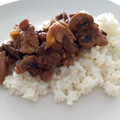 El cooksnap de Irene-Guirao cuando hizo Pollo con salsa de almendras y arroz.