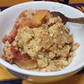 El cooksnap de Mo Trevino cuando hizo Crumble de frambuesas y mango.