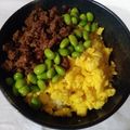CristinaK's cooksnap of when they made Soboro on Rice.