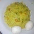 El cooksnap de Mayra Paz cuando hizo Arroz a la jardinera con pollo a la plancha y huevo duro.