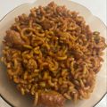 El cooksnap de Eduardo Agudo Alba cuando hizo Fideos a la cazuela con salchichas y parmesano.