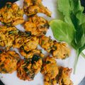 Mukta Shukla 's cooksnap of when they made Kaju palak pakoda.