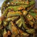 Varsha Amit Batra's cooksnap of when they made Besan wali kurkuri bhindi.