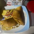 El cooksnap de Cesar cuando hizo Crepes saladas de champiñones, tomate y queso.
