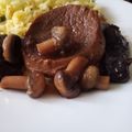 El cooksnap de Paola cuando hizo Carne a la olla con ciruelas y champiñones 🍄.