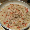 El cooksnap de Óscar cuando hizo Arroz con pollo y un toque de brandy.