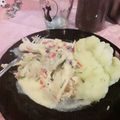 El cooksnap de Claudia Zubiri cuando hizo Salsa de crema y cebolla de verdeo.