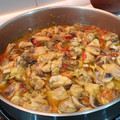 El cooksnap de Carmen cuando hizo Pollo en salsa con champiñones.