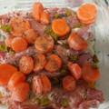 El cooksnap de Paqui Lurqui cuando hizo Chuletas de cabeza de cerdo con verduras al horno.