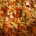 El cooksnap de lina corredor cuando hizo Pollo con verduras estilo oriental.