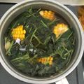 Cooksnap dari Helmi Nur Islami untuk resep Tumis Cumi Asin Cabe Hijau, Bening Bayam Jagung, dan Pepaya