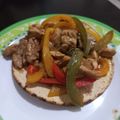 El cooksnap de elena cuando hizo Fajitas de pollo.
