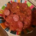 El cooksnap de Jesenia Vargas cuando hizo Salchichas con tomate en microondas.