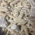 Cooksnap de Aux douceurs de Gaelle sur la recette Pâtes Alfredo au poulet et mozzarella