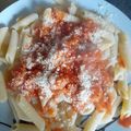 El cooksnap de Monica Riffo cuando hizo Penne Rigate en Salsa de Camarones a la Diabla.