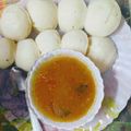 Sonika Gupta's cooksnap of when they made Semolina idli at home.