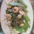 El cooksnap de Eva Barcelona cuando hizo Noodles con langostinos y tirabeques.