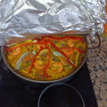 El cooksnap de Jacomar Ramos cuando hizo Paella de pescado y marisco.