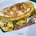 El cooksnap de Encar cuando hizo Tortipizza: tortita con tortilla francesa, pavo, mozzarella y tomate 💛.