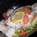 skullie1998's cooksnap of when they made Frozen to fresh cod and vegetables.