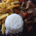 El cooksnap de Kote Valen de Muñoz cuando hizo Lomo saltado.