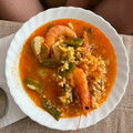 El cooksnap de antonio cuando hizo Arroz caldoso con verduras, gambones y bacalao.