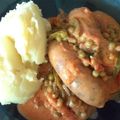 El cooksnap de juanschwindt cuando hizo Chorizo a la pomarola con puré.