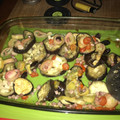 El cooksnap de Nacho Albarrán cuando hizo Berenjenas al horno con puerro y jamón.