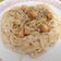 El cooksnap de Cinthia Torrejon cuando hizo Spaguetti con queso y picatostes.