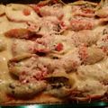 Brite eyes's cooksnap of when they made Jumbo stuffed shells with ground beef & spinach!.