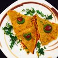 Rajni Bansal's cooksnap of when they made Moong daal chila with paneer stuffing..