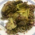 El cooksnap de Marijos Moreno cuando hizo Alcachofas con guisantes y habas. Alcauciles con chícharos y habas (como se dice en Cádiz).