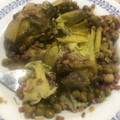 El cooksnap de Marijos Moreno cuando hizo Alcachofas con guisantes y habas. Alcauciles con chícharos y habas (como se dice en Cádiz).