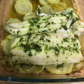 El cooksnap de Cristal Gómez Montilla cuando hizo Ventresca de merluza con salsa verde y verduras asadas.