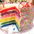 El cooksnap de cocina cuando hizo Torta Arco Iris.