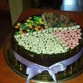 El cooksnap de Mariel Garat cuando hizo Torta golosinera de chocolate.
